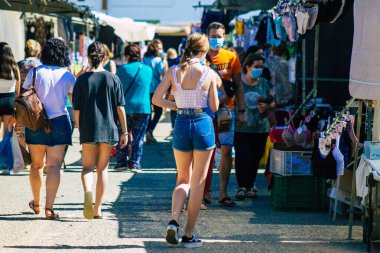 Carmona İspanya 26 Temmuz 2021 Coronavirus salgını sırasında İspanya 'da maske takmak zorunludur.