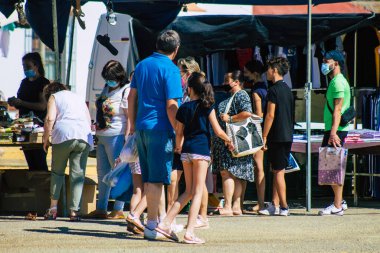 Carmona İspanya 26 Temmuz 2021 Coronavirus salgını sırasında İspanya 'da maske takmak zorunludur.
