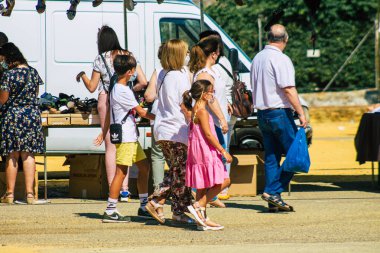 Carmona İspanya 26 Temmuz 2021 Coronavirus salgını sırasında İspanya 'da maske takmak zorunludur.