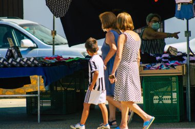 Carmona İspanya 26 Temmuz 2021 Coronavirus salgını sırasında İspanya 'da maske takmak zorunludur.