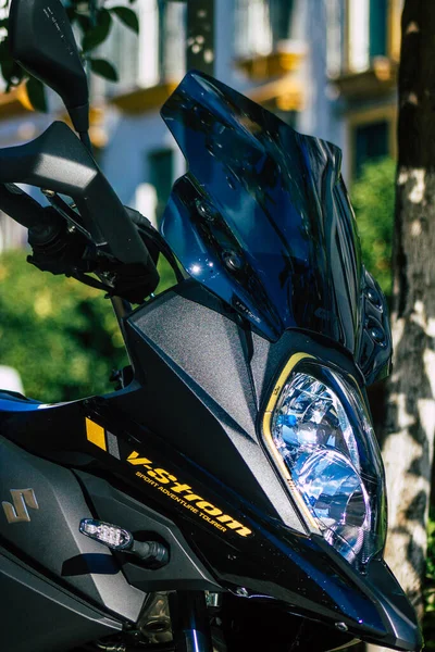 Seville Spain July 2021 Suzuki Vstorm Motorcycle Parked Streets Seville — 图库照片