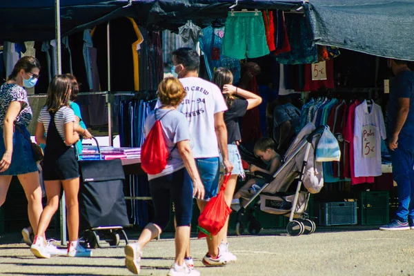 Carmona Spanien Juli 2021 Unbekannte Spanier Mit Mundschutz Kaufen Während — Stockfoto