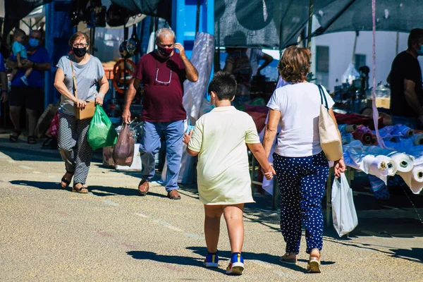 Carmona Espagne Juillet 2021 Des Espagnols Non Identifiés Avec Masque — Photo