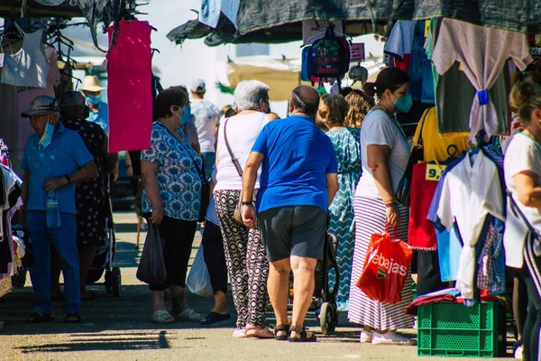 Carmona Spain July 2021 Unidentified Spanish People Face Mask Shopping — 图库照片