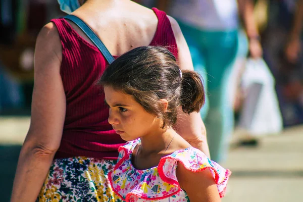 Carmona Spagna Luglio 2021 Persone Spagnole Non Identificate Con Maschera — Foto Stock