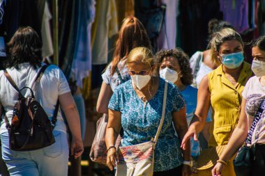 Carmona İspanya 26 Temmuz 2021 Coronavirus salgını sırasında İspanya 'da maske takmak zorunludur.