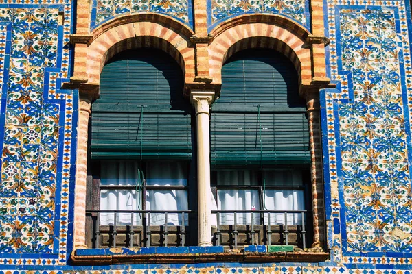 Carmona España Julio 2021 Acercamiento Ventana Una Antigua Casa Las — Foto de Stock