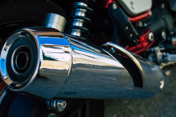 Carmona Automatische Übersetzung Juli 2021 Moto Guzzi Motorrad Geparkt Den — Stockfoto