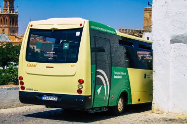 Carmona İspanya 30 Temmuz 2021 Coronavirus salgını sırasında İspanya 'yı vuran Carmona şehir otobüsü