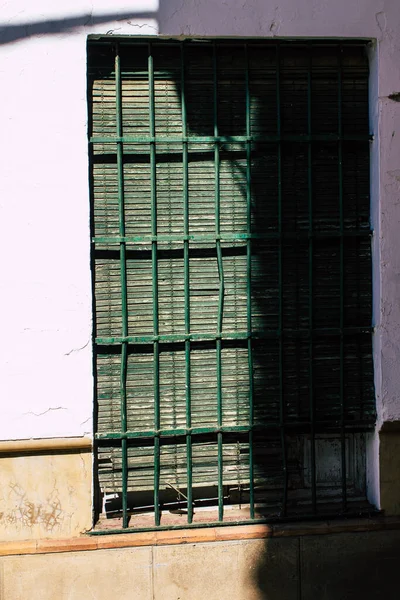 Carmona Espagne Juillet 2021 Gros Plan Fenêtre Une Vieille Maison — Photo