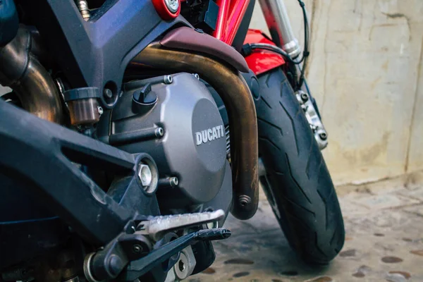 Carmona Spanien Juli 2021 Ducati Monster Motorrad Geparkt Den Straßen — Stockfoto