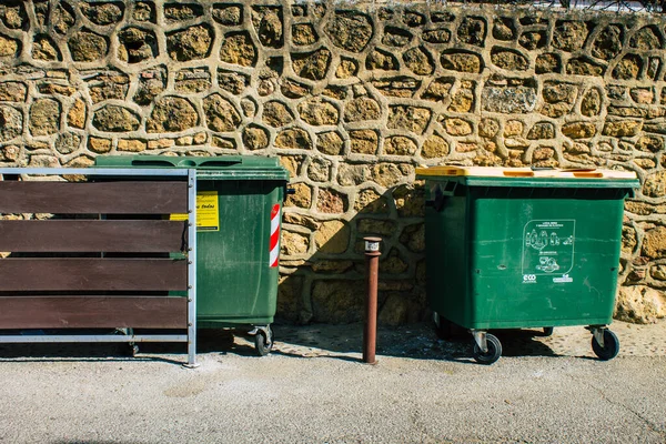 Carmona Spain July 2021 Garbage Container Streets Carmona Called Bright — Stock Photo, Image