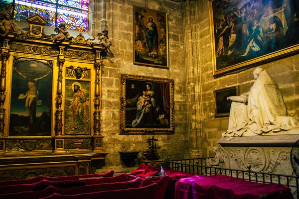 Sevilla Spanyolország Augusztus 2021 Belül Szent Metropolitan Patriarchális Katedrális Templom — Stock Fotó