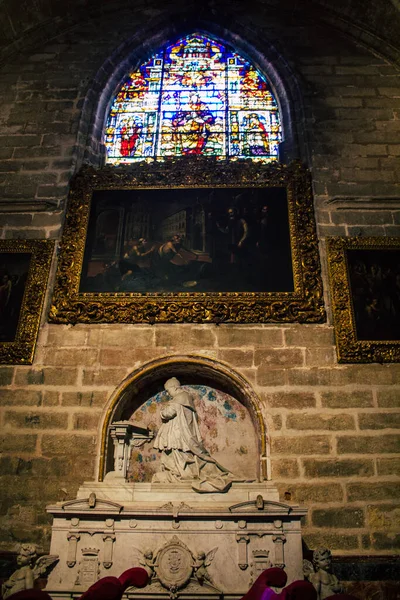 Siviglia Spagna Agosto 2021 All Interno Della Chiesa Cattedrale Santa — Foto Stock