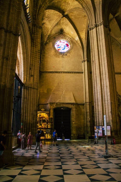 Siviglia Spagna Agosto 2021 All Interno Della Chiesa Cattedrale Santa — Foto Stock