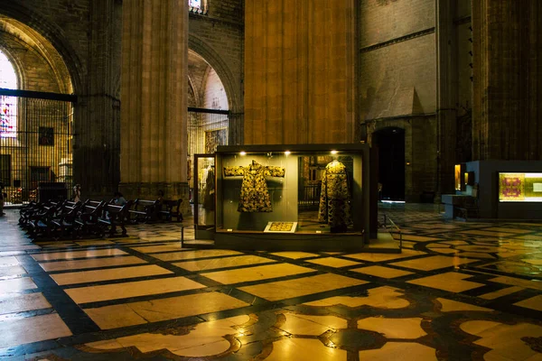 Sevilha Espanha Agosto 2021 Dentro Igreja Catedral Metropolitana Patriarcal Santa — Fotografia de Stock