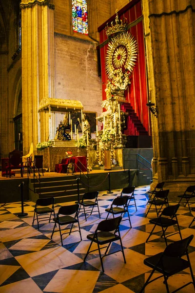Siviglia Spagna Agosto 2021 All Interno Della Chiesa Santa Mara — Foto Stock