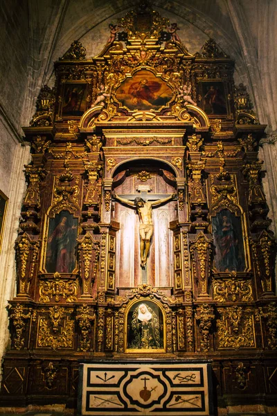 Sewilla Hiszpania Sierpień 2021 Wnętrze Kościoła Katedralnego Santa Mara Seville — Zdjęcie stockowe