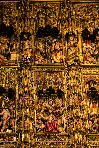Sewilla Hiszpania Sierpnia 2021 Wnętrze Kościoła Katedralnego Santa Maria Sevilla — Zdjęcie stockowe