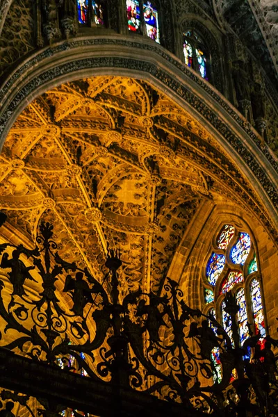 Siviglia Spagna Agosto 2021 All Interno Della Chiesa Cattedrale Santa — Foto Stock