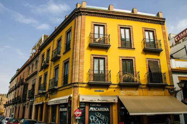 Séville Espagne Août 2021 Façade Bâtiment Dans Les Rues Séville — Photo