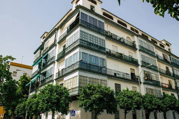 Seville Spain August 2021 Facade Building Streets Seville Emblematic City — Stock Photo, Image