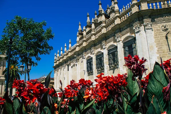 Sevilha Espanha Agosto 2021 Fachada Edifício Nas Ruas Sevilha Cidade — Fotografia de Stock