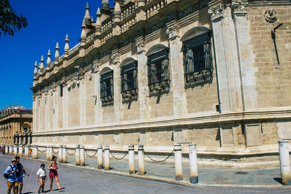 Sevilha Espanha Agosto 2021 Fachada Edifício Nas Ruas Sevilha Cidade — Fotografia de Stock