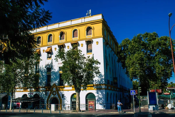 Sevilla España Agosto 2021 Fachada Edificio Las Calles Sevilla Ciudad —  Fotos de Stock