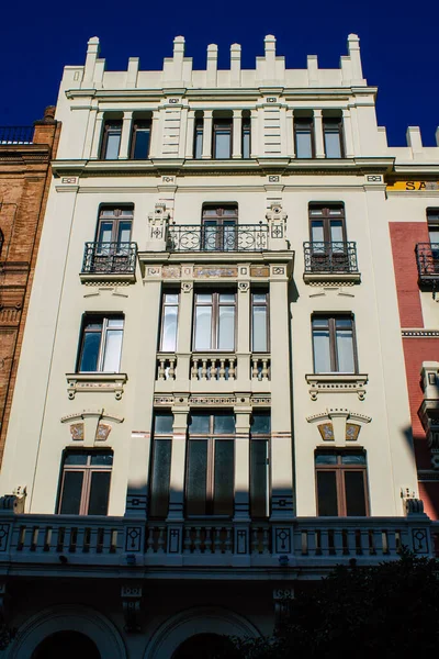 Séville Espagne Août 2021 Façade Bâtiment Dans Les Rues Séville — Photo