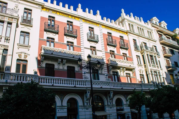 Sevilha Espanha Agosto 2021 Fachada Edifício Nas Ruas Sevilha Cidade — Fotografia de Stock