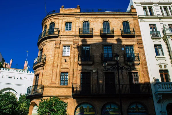 Sevilha Espanha Agosto 2021 Fachada Edifício Nas Ruas Sevilha Cidade — Fotografia de Stock