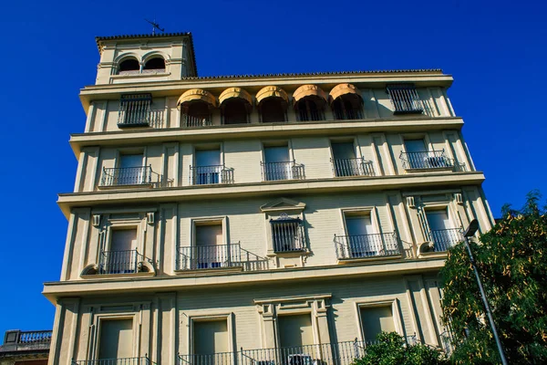 Sevilla España Agosto 2021 Fachada Edificio Las Calles Sevilla Ciudad — Foto de Stock