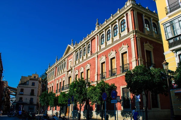 Séville Espagne Août 2021 Façade Bâtiment Dans Les Rues Séville — Photo