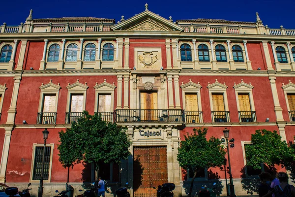 Sevilha Espanha Agosto 2021 Fachada Edifício Nas Ruas Sevilha Cidade — Fotografia de Stock