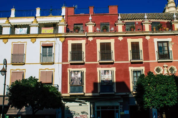 Sevilla España Agosto 2021 Fachada Edificio Las Calles Sevilla Ciudad —  Fotos de Stock