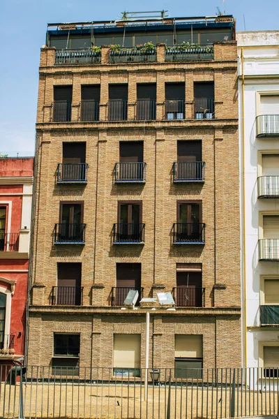 Sevilha Espanha Agosto 2021 Fachada Edifício Nas Ruas Sevilha Cidade — Fotografia de Stock