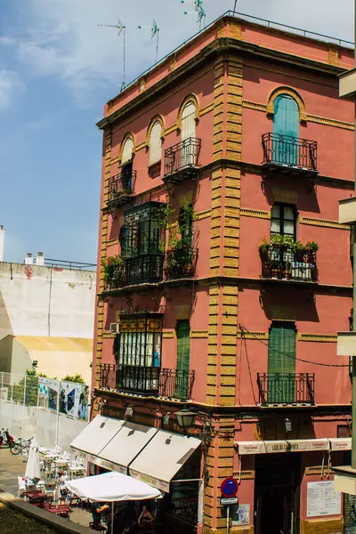 Sevilla España Agosto 2021 Fachada Edificio Las Calles Sevilla Ciudad — Foto de Stock