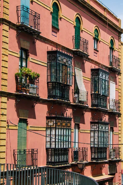 Sevilla España Agosto 2021 Fachada Edificio Las Calles Sevilla Ciudad — Foto de Stock