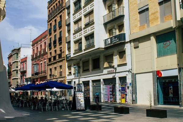 Séville Espagne Août 2021 Façade Bâtiment Dans Les Rues Séville — Photo