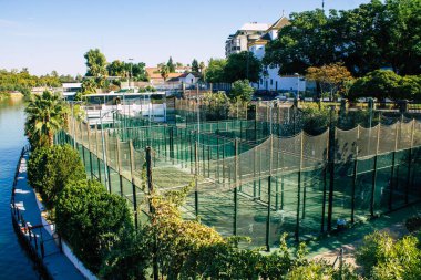 Seville İspanya 10 Ağustos 2021 Sevilla şehri, sembolik bir şehir ve İspanya 'nın güneyindeki Endülüs Bölgesi' nin başkenti.