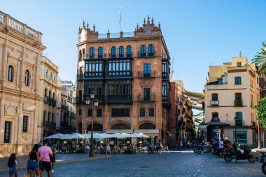 Seville İspanya 10 Ağustos 2021 Sevilla şehri, sembolik bir şehir ve İspanya 'nın güneyindeki Endülüs Bölgesi' nin başkenti.