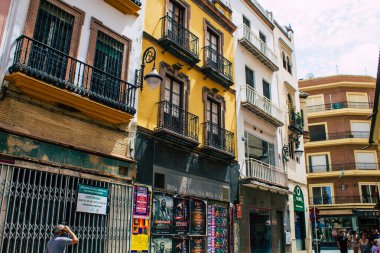 Seville İspanya 10 Ağustos 2021 Sevilla şehri, sembolik bir şehir ve İspanya 'nın güneyindeki Endülüs Bölgesi' nin başkenti.