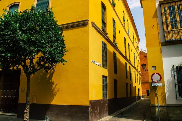 Seville Spain August 2021 Facade Building Streets Seville Emblematic City — Stock Photo, Image