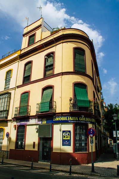 Sevilla España Agosto 2021 Fachada Edificio Las Calles Sevilla Ciudad —  Fotos de Stock