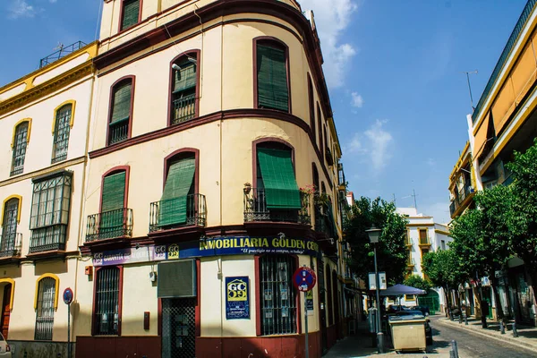 Sevilla España Agosto 2021 Fachada Edificio Las Calles Sevilla Ciudad —  Fotos de Stock