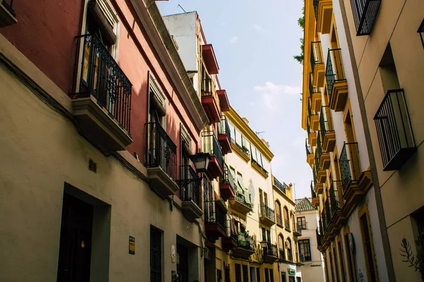 Sevilla Spanien Augusti 2021 Fasad Byggnad Gatorna Sevilla Symbolisk Stad — Stockfoto