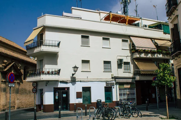 Sevilha Espanha Agosto 2021 Fachada Edifício Nas Ruas Sevilha Cidade — Fotografia de Stock