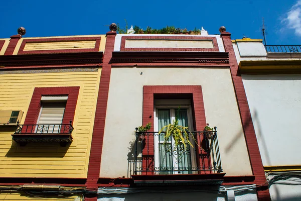 Sevilla Španělsko Srpna 2021 Fasáda Budovy Ulicích Sevilly Symbolického Města — Stock fotografie