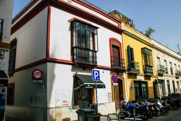 Sevilha Espanha Agosto 2021 Fachada Edifício Nas Ruas Sevilha Cidade — Fotografia de Stock